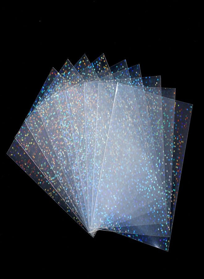 Psyqtsuary 100 Pcs Photocard Sleeves Laser Flashing Card Sleeves Trading Card-Sleeves Holographic Foil Protective Cover Foil Card Protective Sleeve - Starry Style,65x90mm - Image 1